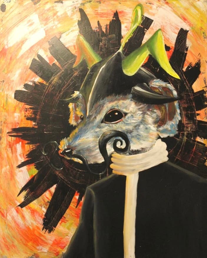 Blue Rat / Nostalgia | 2023 | 100x80 | Acrylics on canvas